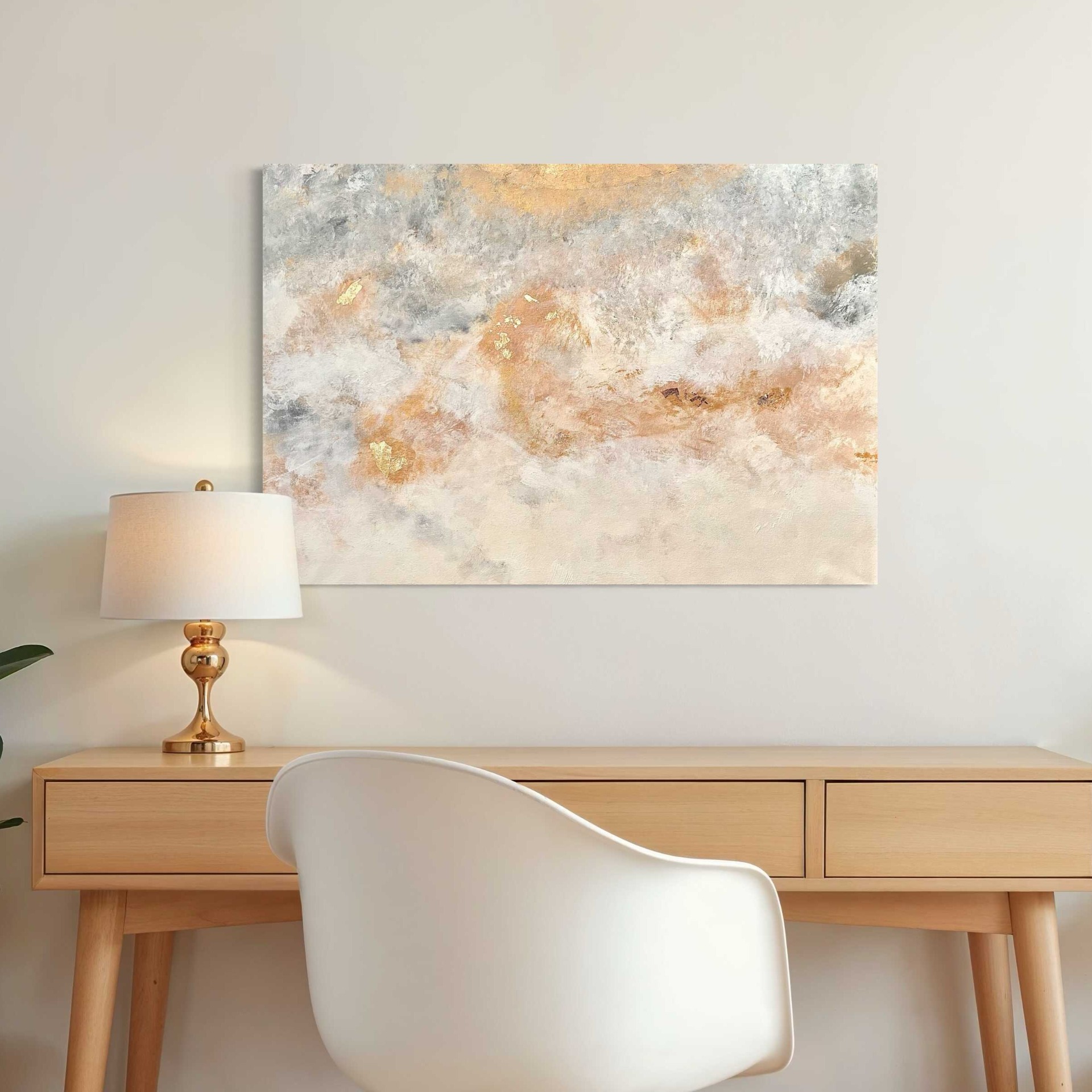 Absztrakt festmény - Lucid Dream – 70x50 cm – bézs és szürke